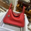 Liu Factory Lindy Togo Leather S3 Bright Red Silver Hardware 30cm Full Handmade