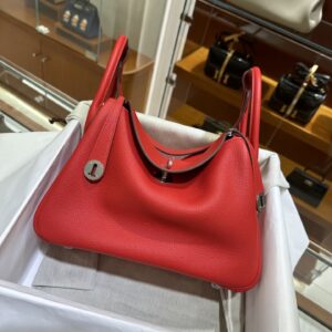 wsxc1776786033888_0 Liu Factory Lindy Togo Leather S3 Bright Red Silver Hardware 30cm Full Handmade