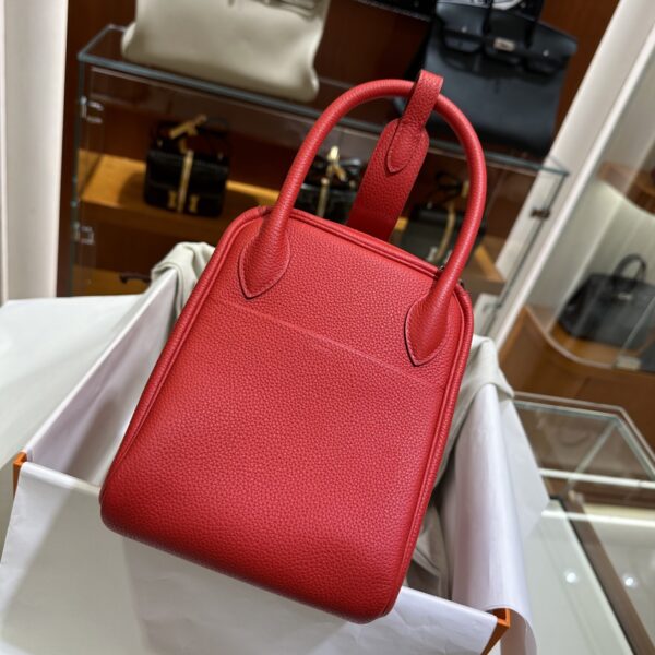 Liu Factory Lindy Togo Leather S3 Bright Red Silver Hardware 30cm Full Handmade