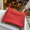 Liu Factory Lindy Togo Leather S3 Bright Red Silver Hardware 30cm Full Handmade