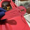 Liu Factory Lindy Togo Leather S3 Bright Red Silver Hardware 30cm Full Handmade