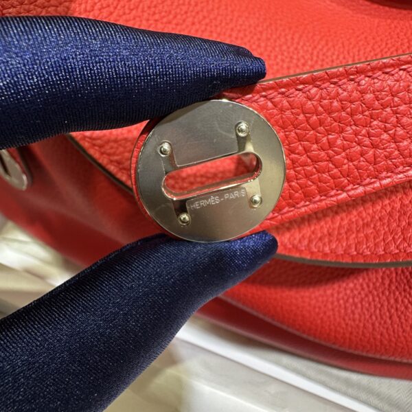 Liu Factory Lindy Togo Leather S3 Bright Red Silver Hardware 30cm Full Handmade