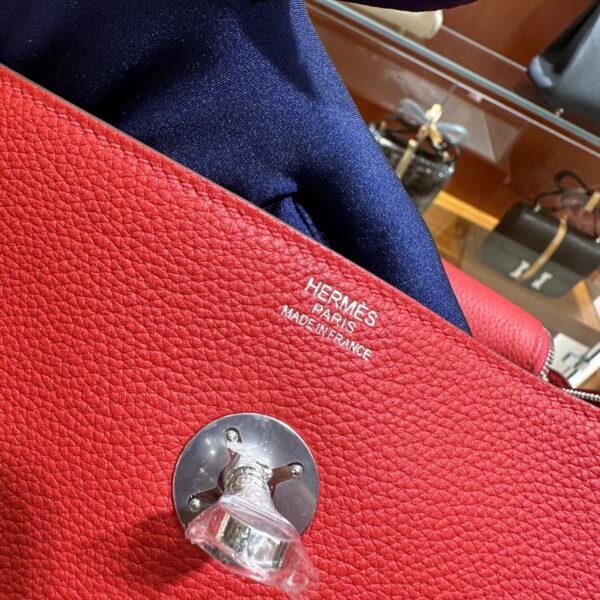 Liu Factory Lindy Togo Leather S3 Bright Red Silver Hardware 30cm Full Handmade