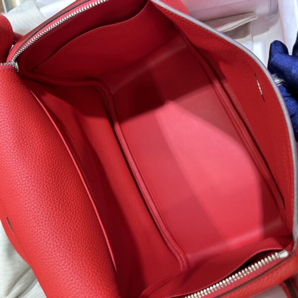 Liu Factory Lindy Togo Leather S3 Bright Red Silver Hardware 30cm Full Handmade