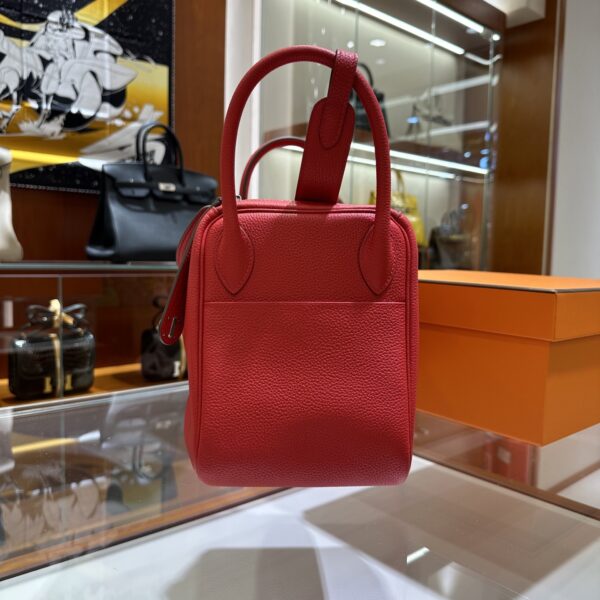 Liu Factory Lindy Togo Leather S3 Bright Red Silver Hardware 30cm Full Handmade