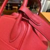 Liu Factory Lindy Togo Leather S3 Bright Red Silver Hardware 30cm Full Handmade