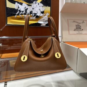 Liu Factory Lindy Togo Leather Golden Brown Gold Hardware 26cm Full Handmade