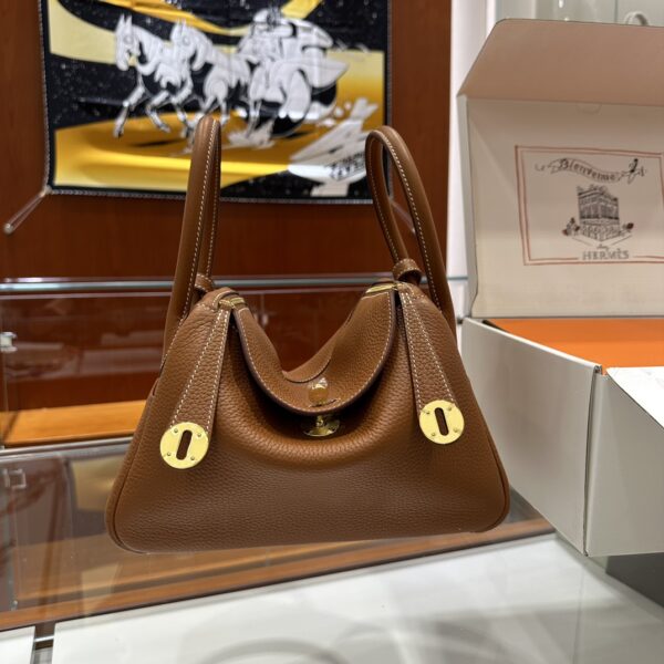 Liu Factory Lindy Togo Leather Golden Brown Gold Hardware 26cm Full Handmade