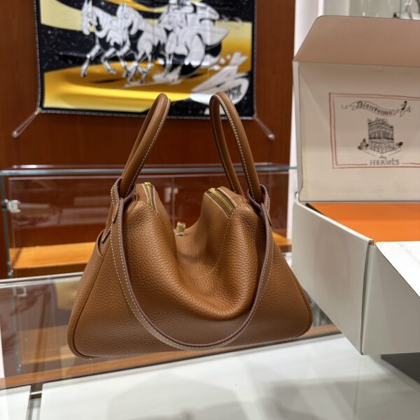 Liu Factory Lindy Togo Leather Golden Brown Gold Hardware 26cm Full Handmade
