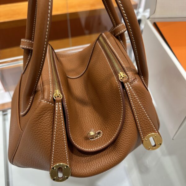 Liu Factory Lindy Togo Leather Golden Brown Gold Hardware 26cm Full Handmade