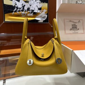 Liu Factory Lindy Togo Leather Amber Yellow Silver Hardware 26cm Full Handmade