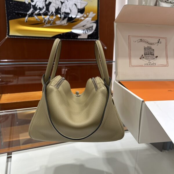 Liu Factory Lindy Togo Leather Tea Khaki Silver Hardware 26cm Full Handmade
