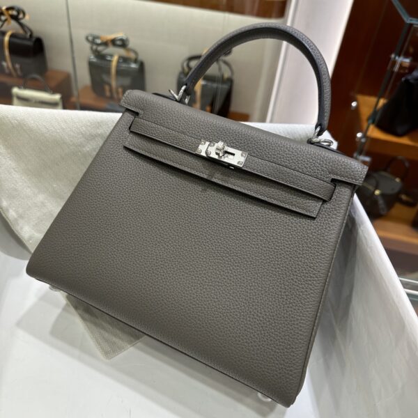 wsxc1778662776044_9 Liu Factory Kelly Togo Leather 8F Medium Grey Silver Hardware 25cm Full Handmade