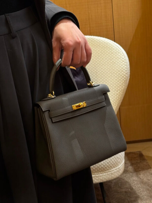 wsxc1778662780641_1 Liu Factory Kelly Togo Leather 8F Medium Grey Silver Hardware 25cm Full Handmade