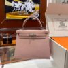 Liu Factory Kelly Togo Leather 3Q Sakura Pink Silver Hardware 25cm Full Handmade