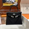 Liu Factory Kelly Togo Leather CK89 Black Silver Hardware 25cm Full Handmade