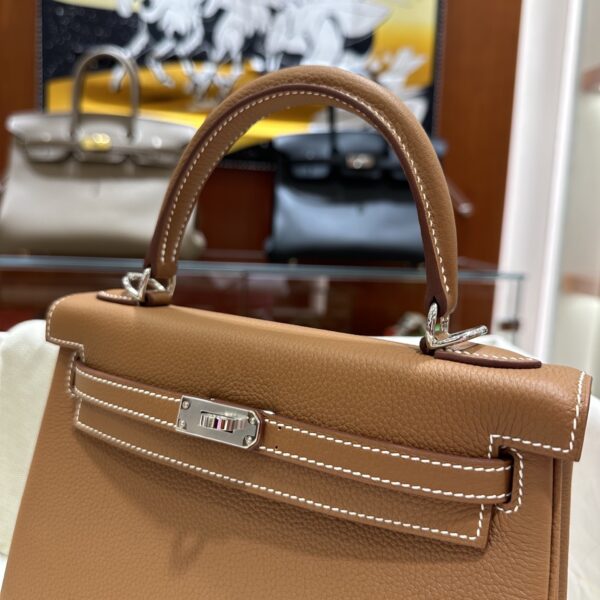 wsxc1778859491684_6 Liu Factory Kelly Togo Leather CK37 Gold Brown Silver Hardware 25cm Full Handmade