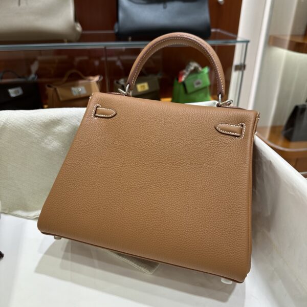 wsxc1778859491685_1 Liu Factory Kelly Togo Leather CK37 Gold Brown Silver Hardware 25cm Full Handmade
