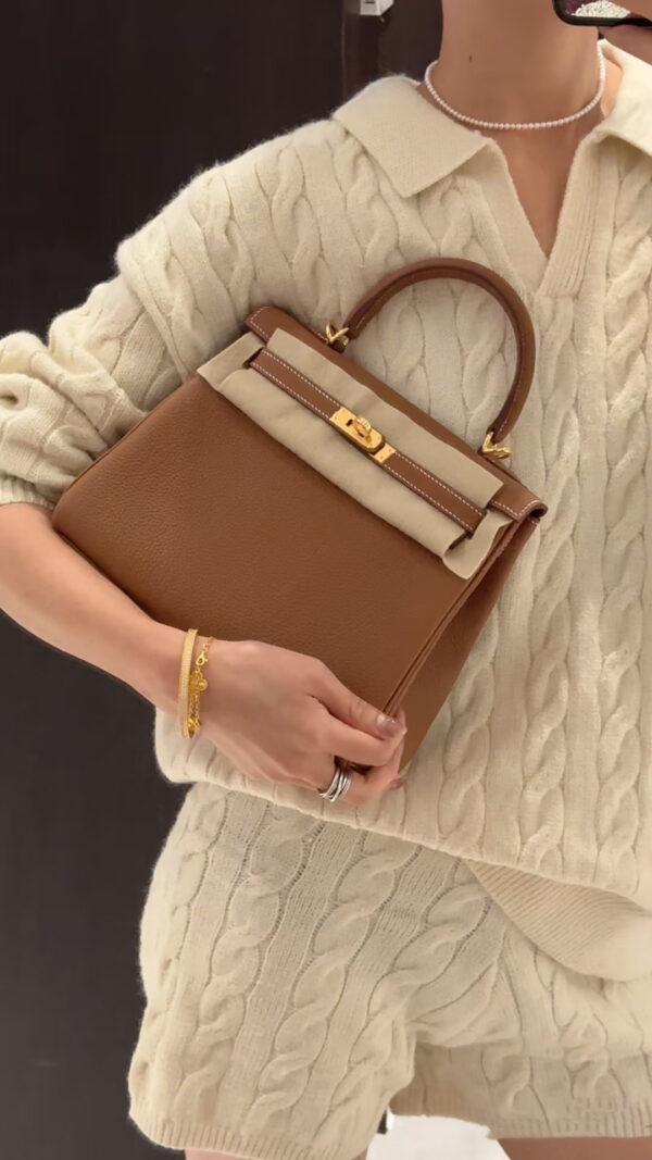 wsxc1778859497323_0 Liu Factory Kelly Togo Leather CK37 Gold Brown Silver Hardware 25cm Full Handmade