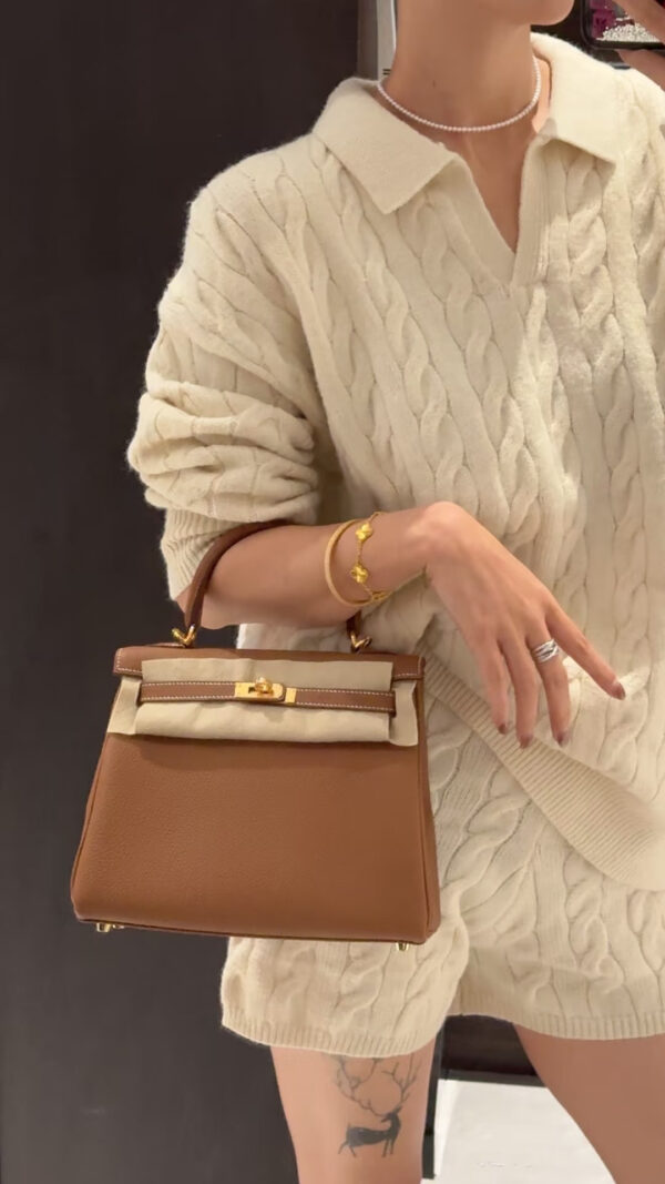 wsxc1778859497323_1 Liu Factory Kelly Togo Leather CK37 Gold Brown Silver Hardware 25cm Full Handmade