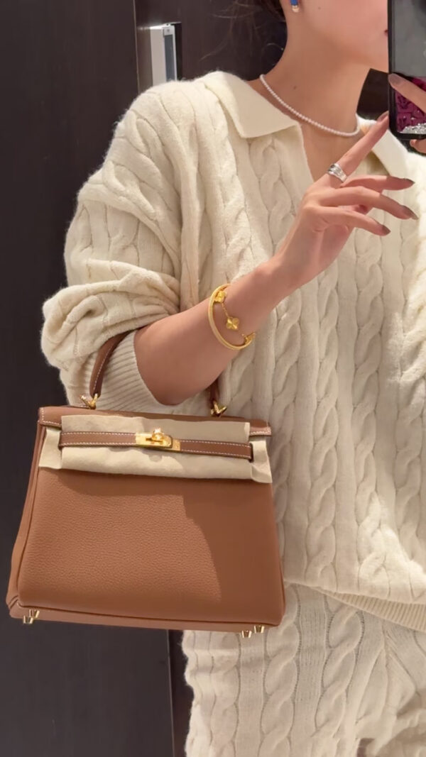 wsxc1778859497323_2 Liu Factory Kelly Togo Leather CK37 Gold Brown Silver Hardware 25cm Full Handmade