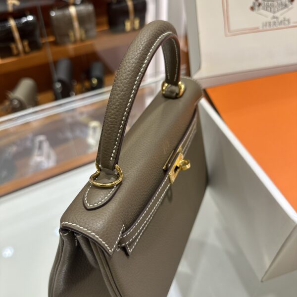 wsxc1778859517488_6 Liu Factory Kelly Togo Leather CK18 Etoupe Grey Gold Hardware 25cm Full Handmade