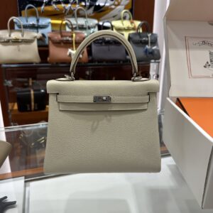 wsxc1778859543366_0 Liu Factory Kelly Togo Leather CK10 Cream White Silver Hardware 25cm Full Handmade