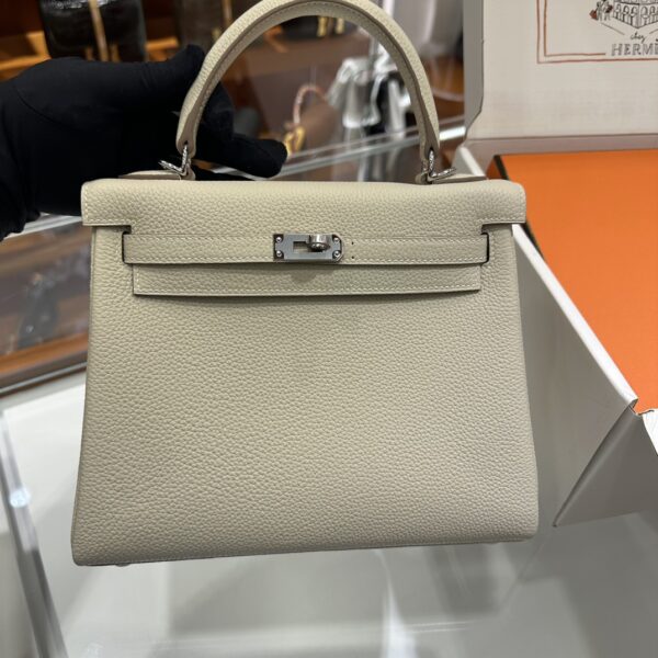 wsxc1778859543366_3 Liu Factory Kelly Togo Leather CK10 Cream White Silver Hardware 25cm Full Handmade