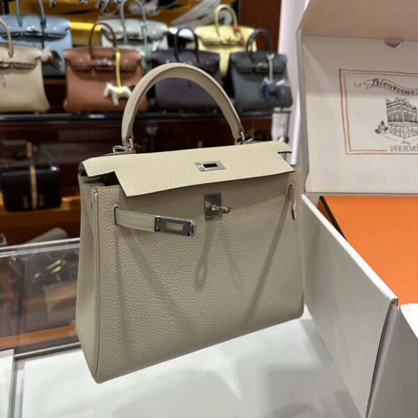 wsxc1778859543366_4 Liu Factory Kelly Togo Leather CK10 Cream White Silver Hardware 25cm Full Handmade