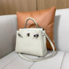 wsxc1778859547246_1 Liu Factory Kelly Togo Leather CK10 Cream White Silver Hardware 25cm Full Handmade