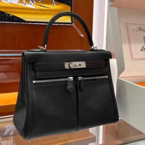 wsxc1779199261557_0 Liu Factory Kelly Lakis Swift Leather CK89 Black Silver Hardware 28cm Full Handmade