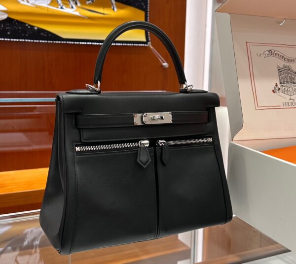 wsxc1779199261557_0 Liu Factory Kelly Lakis Swift Leather CK89 Black Silver Hardware 28cm Full Handmade