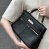 wsxc1779199274670_0 Liu Factory Kelly Lakis Swift Leather CK89 Black Silver Hardware 28cm Full Handmade