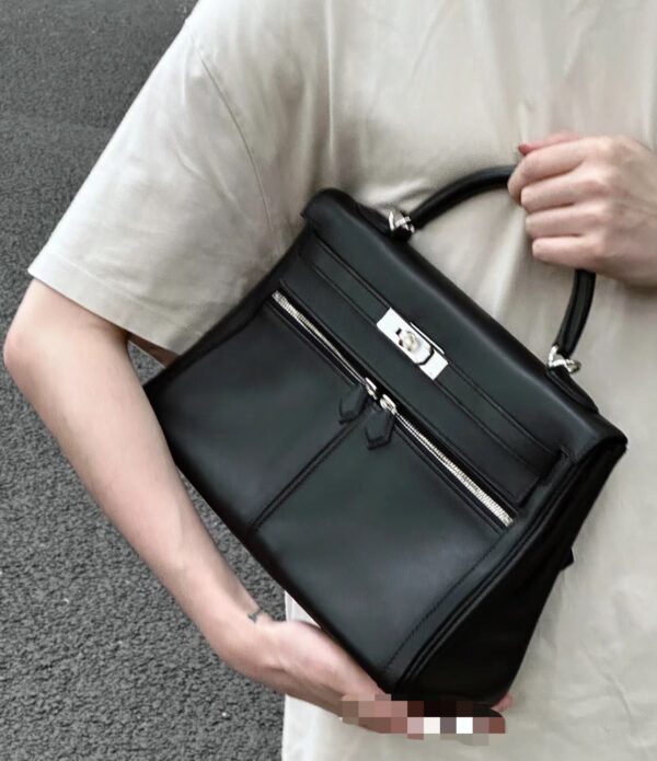 wsxc1779199274670_0 Liu Factory Kelly Lakis Swift Leather CK89 Black Silver Hardware 28cm Full Handmade
