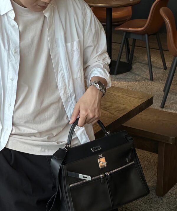 wsxc1779199274670_3 Liu Factory Kelly Lakis Swift Leather CK89 Black Silver Hardware 28cm Full Handmade