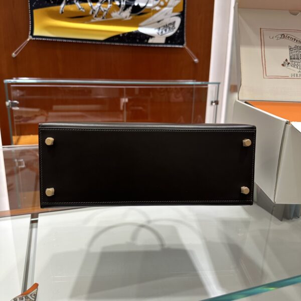 wsxc1779199346473_8 Liu Factory Kelly Shiny Box Leather Ebony Color Gold Hardware 28cm Full Handmade