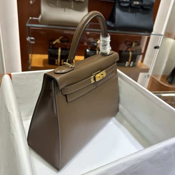 wsxc1779199378204_6 Liu Factory Kelly Shiny Box Leather Caramel Coffee Gold Hardware 28cm Full Handmade