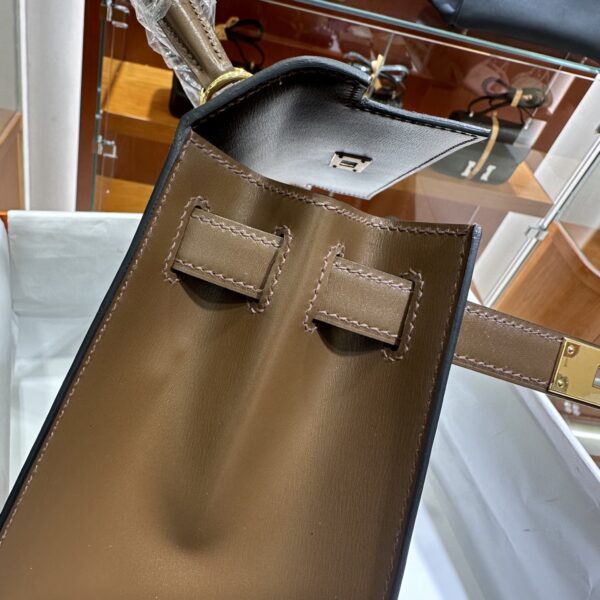 wsxc1779199380229_1 Liu Factory Kelly Shiny Box Leather Caramel Coffee Gold Hardware 28cm Full Handmade