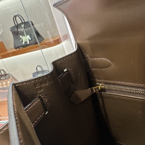 wsxc1779199380229_2 Liu Factory Kelly Shiny Box Leather Caramel Coffee Gold Hardware 28cm Full Handmade