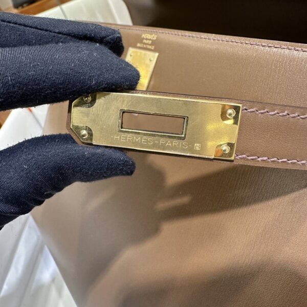 wsxc1779199380229_4 Liu Factory Kelly Shiny Box Leather Caramel Coffee Gold Hardware 28cm Full Handmade