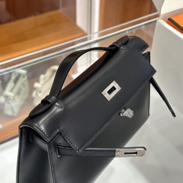 wsxc1779199582715_2 Liu Factory Mini Kelly Pochette Shiny Box Leather CK89 Black Silver Hardware 22cm Full Handmade