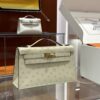 wsxc1779810672264_0-1 Liu Factory Mini Kelly Pochette Ostrich Leather Cream White Gold Hardware 22cm Full Handmade