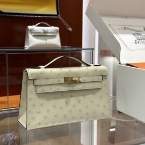 wsxc1779810672264_0 Liu Factory Mini Kelly Pochette Ostrich Leather Cream White Gold Hardware 22cm Full Handmade
