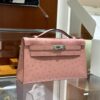 wsxc1780397467471_1 Liu Factory Mini Kelly Pochette Ostrich Leather CK94 Cream Pink Silver Hardware 22cm Full Handmade