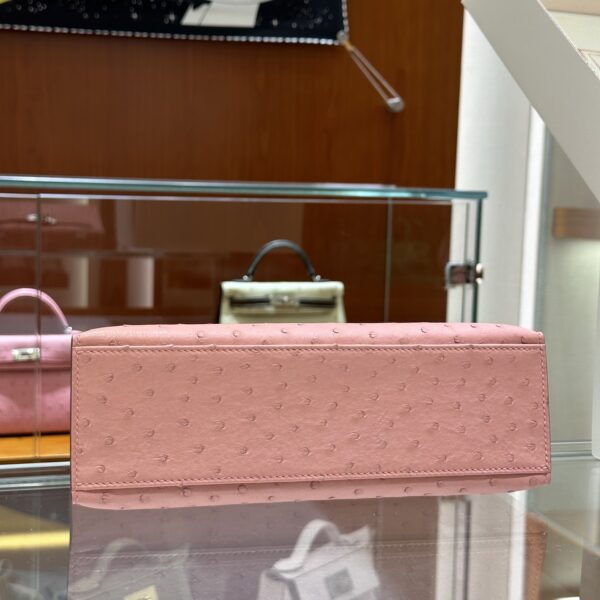wsxc1780397467471_4 Liu Factory Mini Kelly Pochette Ostrich Leather CK94 Cream Pink Silver Hardware 22cm Full Handmade