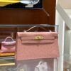 wsxc1780397505630_0 Liu Factory Mini Kelly Pochette Ostrich Leather CK94 Cream Pink Gold Hardware 22cm Full Handmade