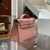 wsxc1780397505630_1 Liu Factory Mini Kelly Pochette Ostrich Leather CK94 Cream Pink Gold Hardware 22cm Full Handmade