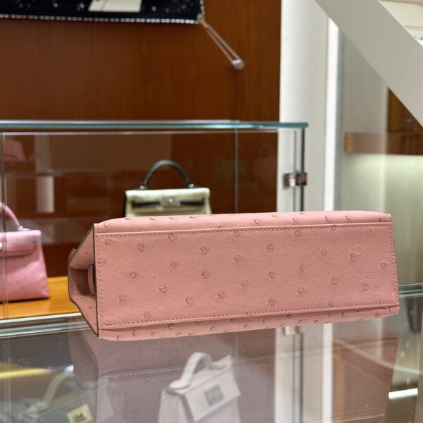 wsxc1780397505630_3 Liu Factory Mini Kelly Pochette Ostrich Leather CK94 Cream Pink Gold Hardware 22cm Full Handmade