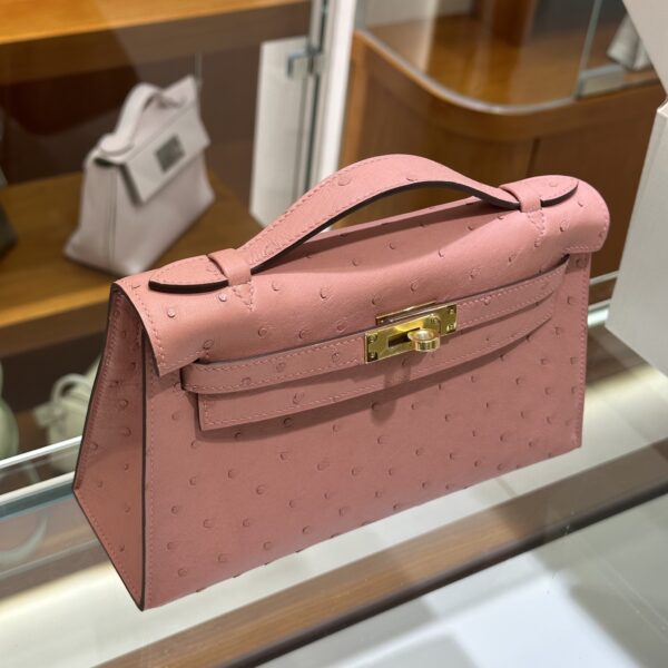 wsxc1780397505630_4 Liu Factory Mini Kelly Pochette Ostrich Leather CK94 Cream Pink Gold Hardware 22cm Full Handmade