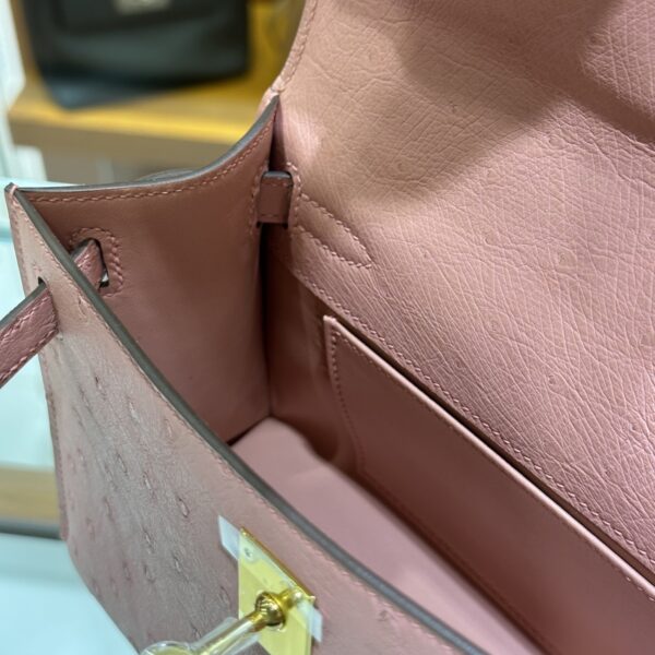 wsxc1780397505632_8 Liu Factory Mini Kelly Pochette Ostrich Leather CK94 Cream Pink Gold Hardware 22cm Full Handmade